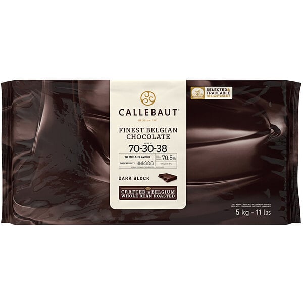 Callebaut Recipe 70/30 Dark Chocolate Block 11 lb. - 5/Case