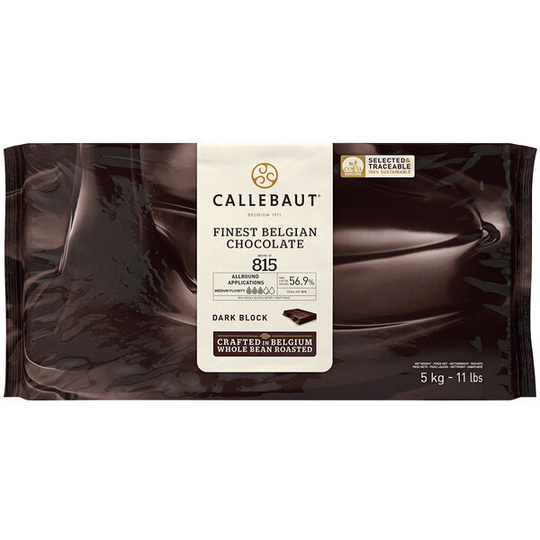 Callebaut Recipe 815 Dark Chocolate Block 11 lb. - 5/Case