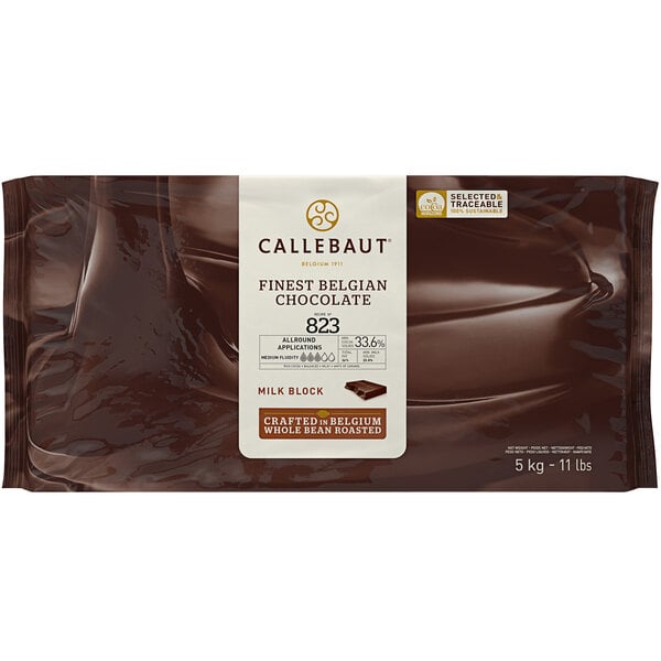 Callebaut Recipe 823 Milk Chocolate Block 11 lb. - 5/Case