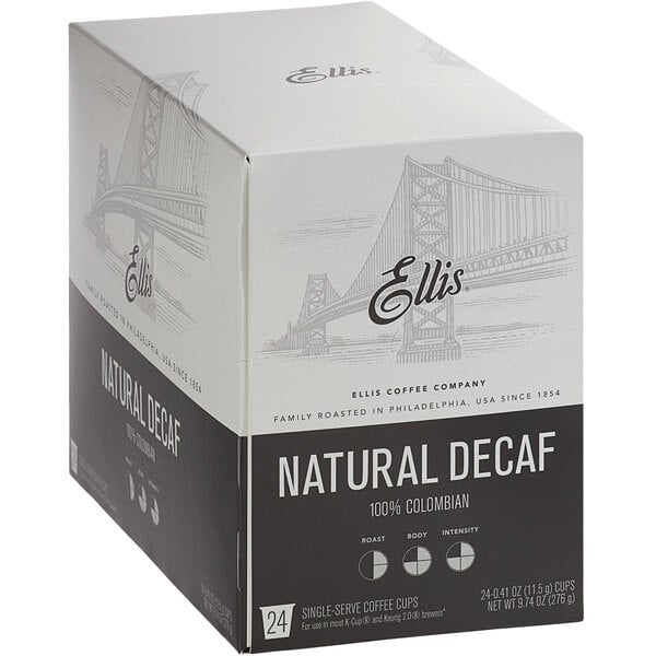 Ellis Natural Decaf Coffee Single Serve Cups - 96/Case