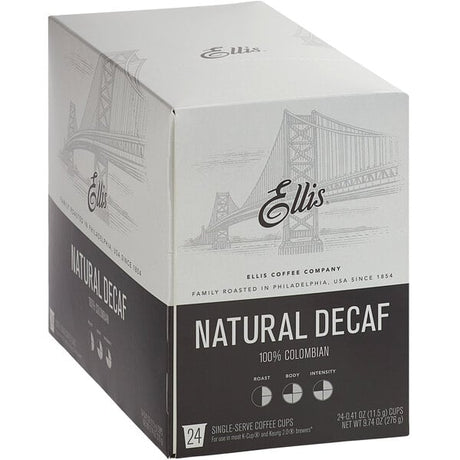 Ellis Natural Decaf Coffee Single Serve Cups - 96/Case