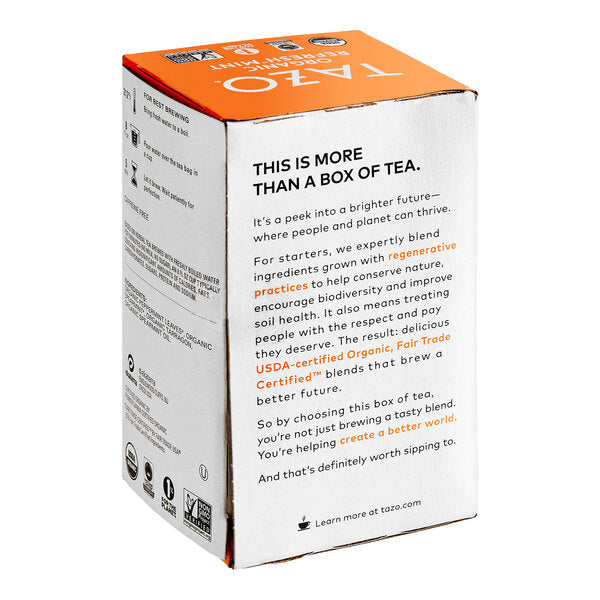 Tazo Organic Refresh Mint Herbal Tea Bags - 96/Case