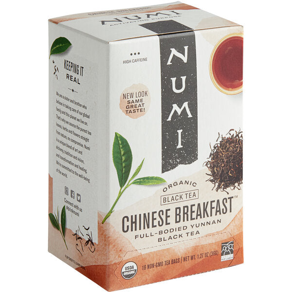Numi Organic Chinese Breakfast Tea Bags - 108/Case