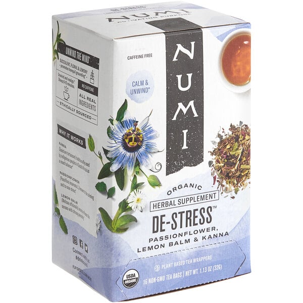 Numi Organic De-Stress Herbal Tea Bags - 96/Case