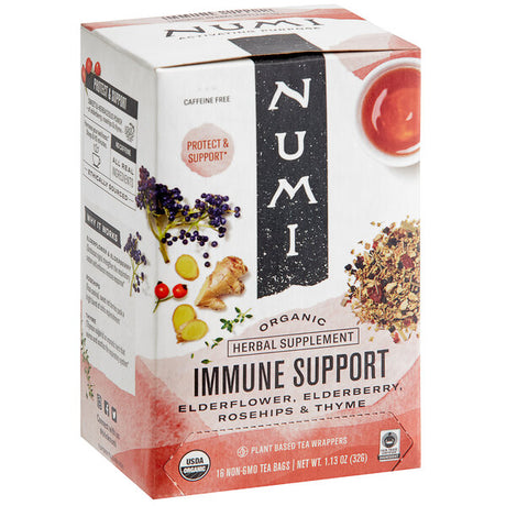 Numi Organic Immune Support Herbal Tea Bags - 96/Case