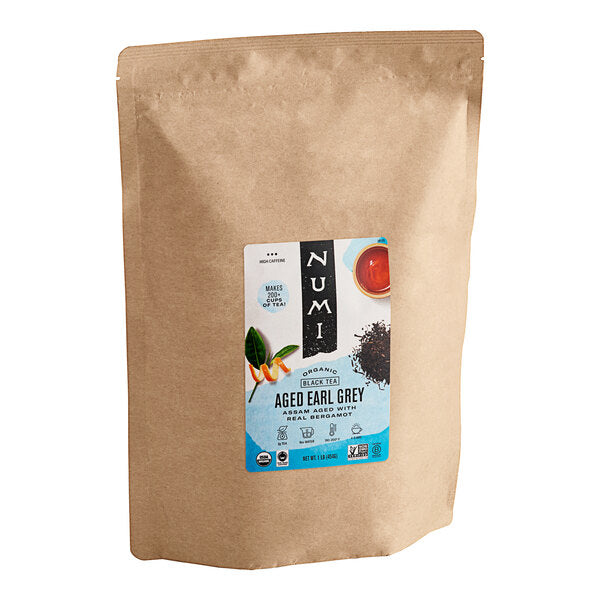 Numi Organic 1 lb. Aged Earl Grey Loose Leaf Tea - 6/Case