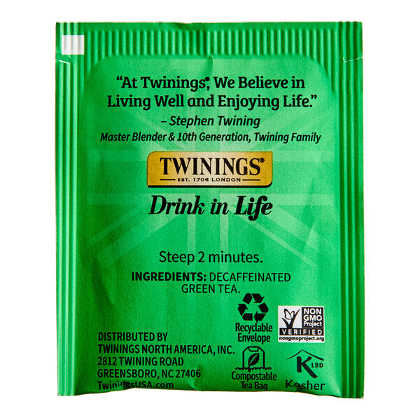 Twinings Green Decaffeinated Tea Bags - 120/Case