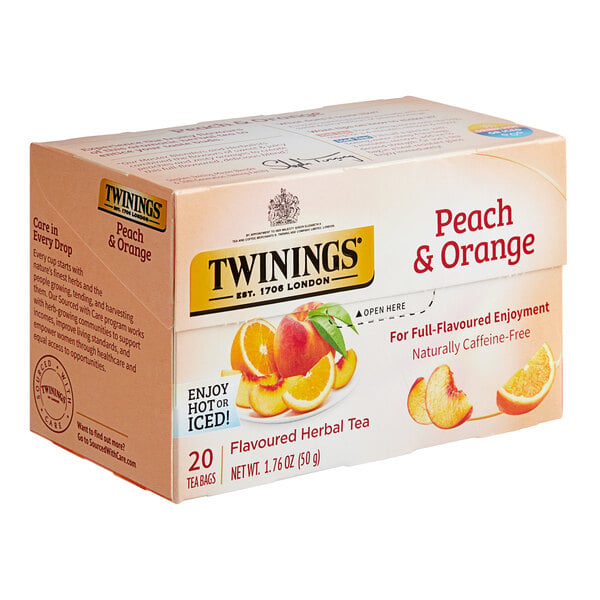 Twinings Peach & Orange Herbal Tea Bags - 120/Case