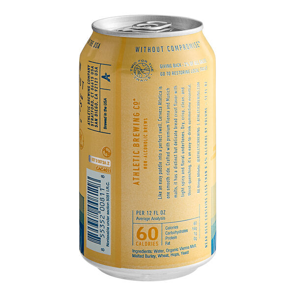 Athletic Brewing Co. Cerveza Athletica Non-Alcoholic Light Copper 12 fl. oz. 6-Pack - 4/Case