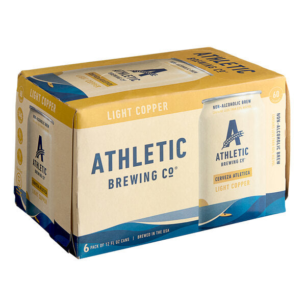 Athletic Brewing Co. Cerveza Athletica Non-Alcoholic Light Copper 12 fl. oz. 6-Pack - 4/Case