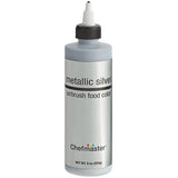 Chefmaster 9 oz. Metallic Silver Airbrush Color - 12/Case