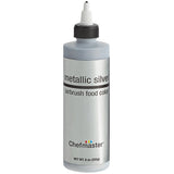 Chefmaster 9 oz. Metallic Silver Airbrush Color - 12/Case
