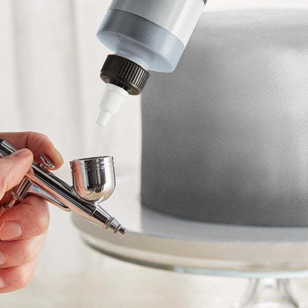 Chefmaster 9 oz. Metallic Silver Airbrush Color - 12/Case