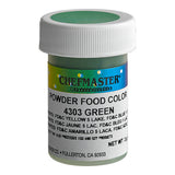 Chefmaster Green Dry Powder Food Color 3 Gram - 12/Case