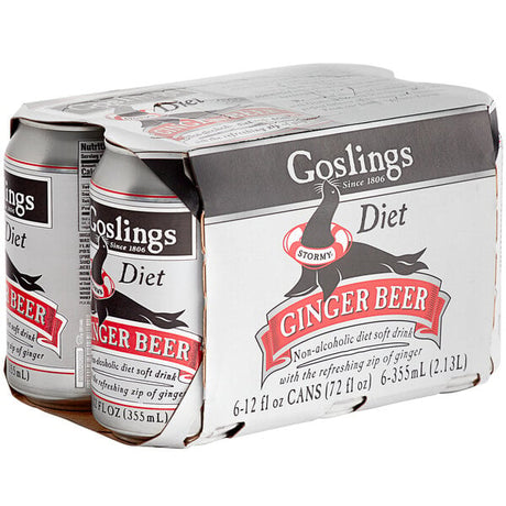 Goslings Diet Ginger Beer 12 fl. oz. Cans - 24/Case