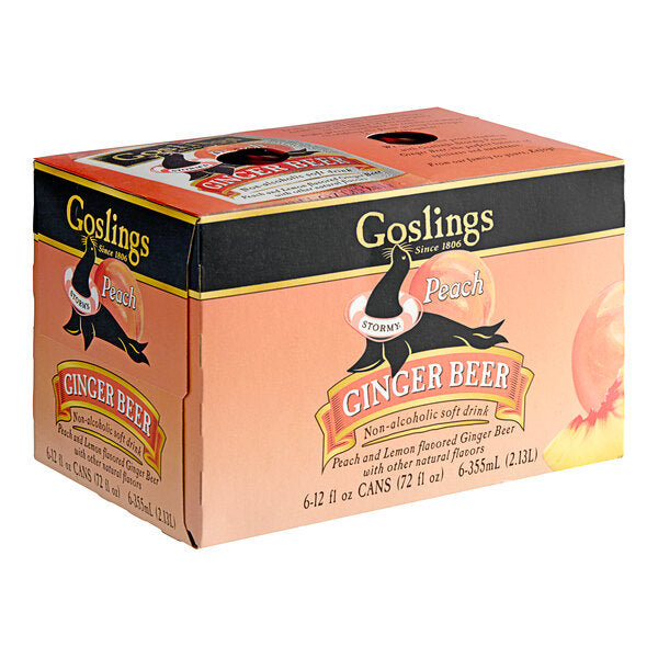 Goslings Peach Ginger Beer Cans 12 fl. oz. - 24/Case