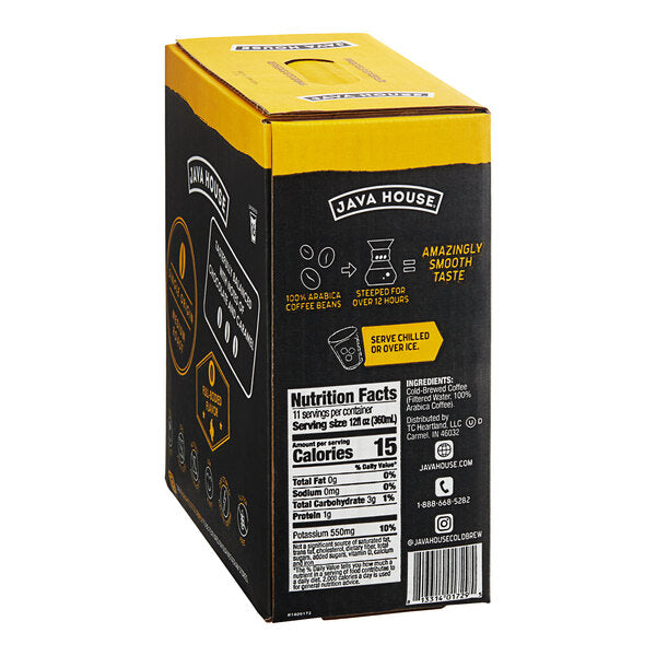 Java House Colombian Cold Brew Coffee 1 Gallon Bag in Box - 2/Case