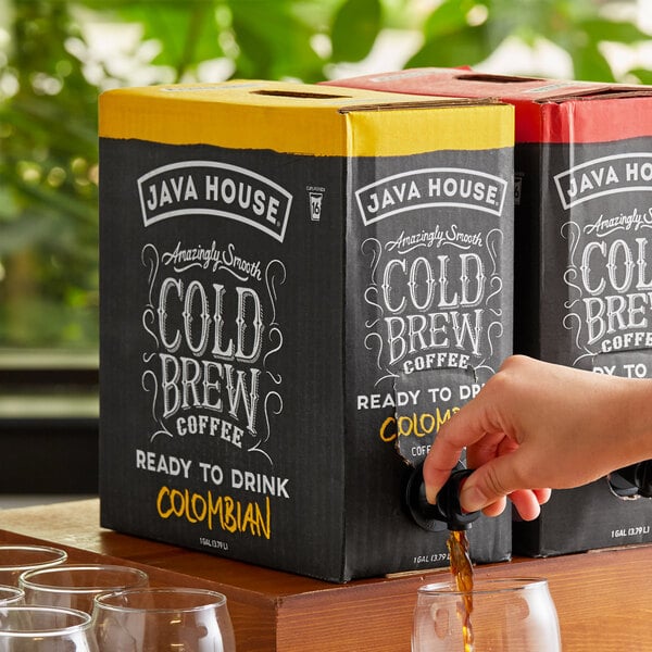Java House Colombian Cold Brew Coffee 1 Gallon Bag in Box - 2/Case