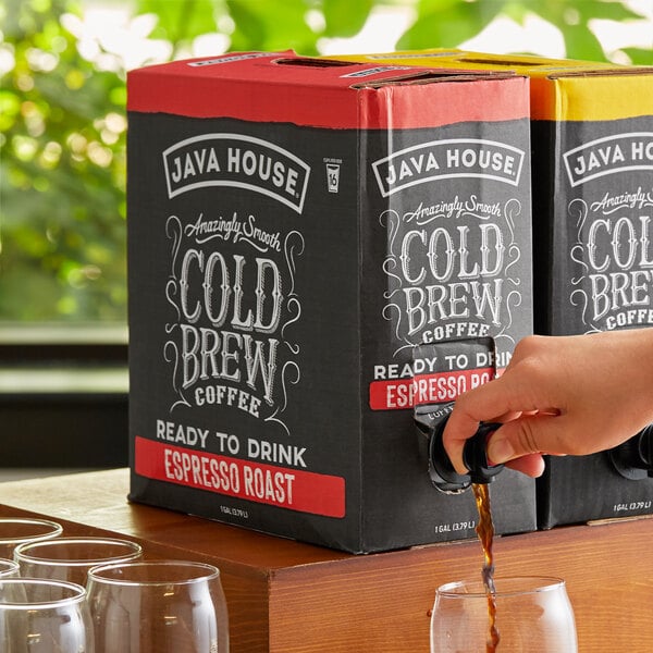 Java House Espresso Roast Cold Brew Coffee 1 Gallon Bag in Box - 2/Case