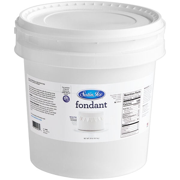 Satin Ice 20 lb. White Vanilla Rolled Fondant Icing - 2/Case