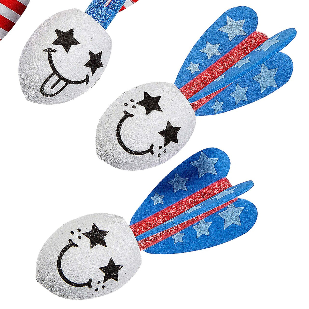 1 1/2" x 4 1/2" Mini Patriotic Red, White & Blue Foam Missiles 24 Pc.
