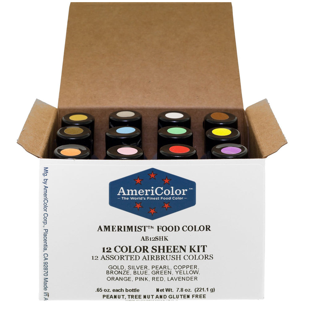 Americolor AmeriMist Sheen Airbrush Color Kit, .65 Oz., 12 Colors