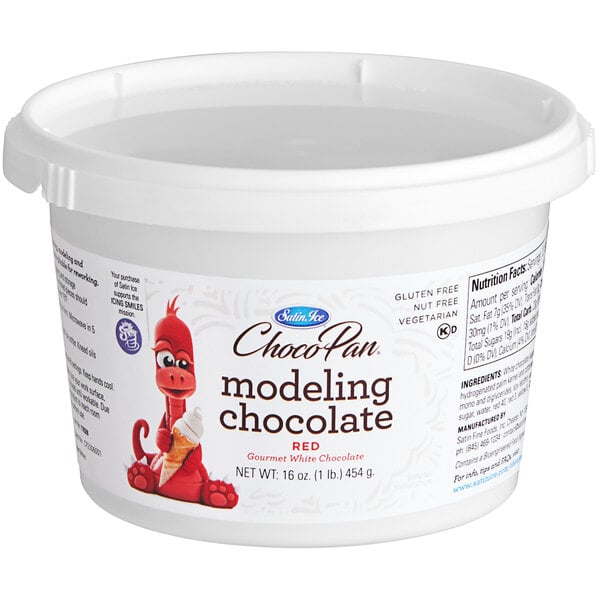 Satin Ice ChocoPan 1 lb. Red Modeling Chocolate - 4/Case