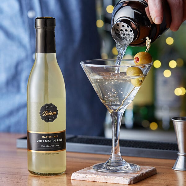 Belosa 375 mL Dirty Martini Juice - 12/Case