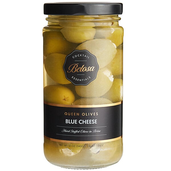 Belosa Blue Cheese Stuffed Queen Olives 12 oz. (7.5 oz. Dr. Wt.) - 6/Case