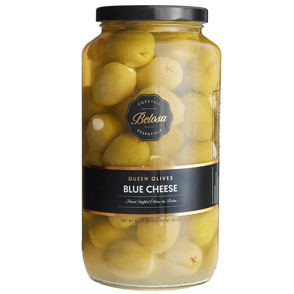 Belosa Blue Cheese Stuffed Queen Olives 32 oz. (20 oz. Dr. Wt.) - 12/Case