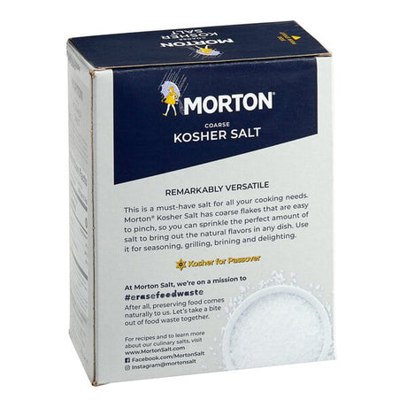 Morton Bulk Coarse Kosher Salt 3 lb. - 12/Case