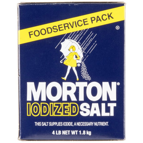 Morton Bulk Iodized Table Salt 4 lb. - 12/Case