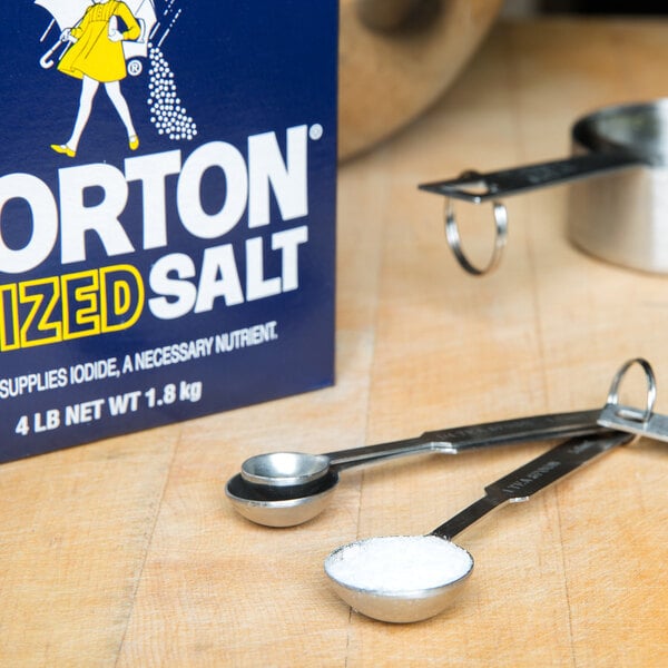 Morton Bulk Iodized Table Salt 4 lb. - 12/Case