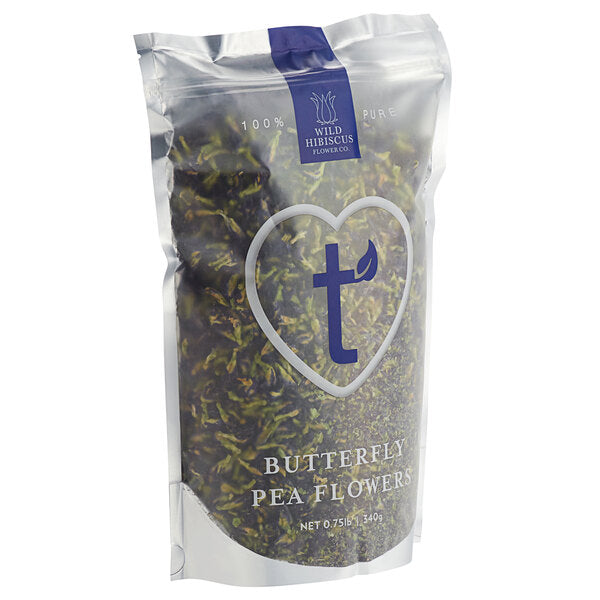 Wild Hibiscus Whole Dried Butterfly Pea Flowers 12 oz. (340 g) Bag - 6/Case