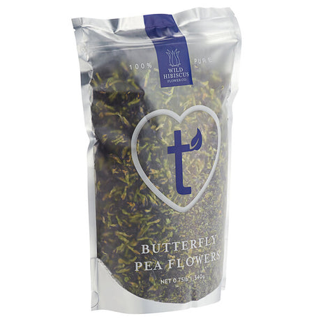 Wild Hibiscus Whole Dried Butterfly Pea Flowers 12 oz. (340 g) Bag - 6/Case