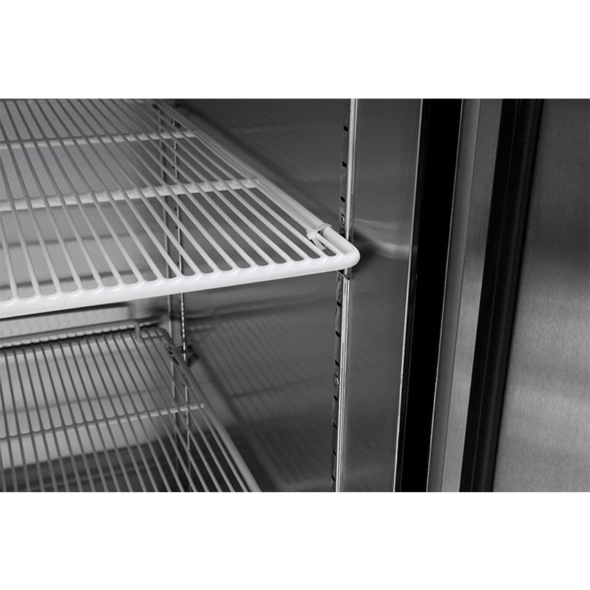 Atosa MBF8503GR Reach-In 2 Section Bottom Mount Freezer 54-3/8"W x 31-1/2"D x 83-1/8"H with 2 Locking Solid Doors