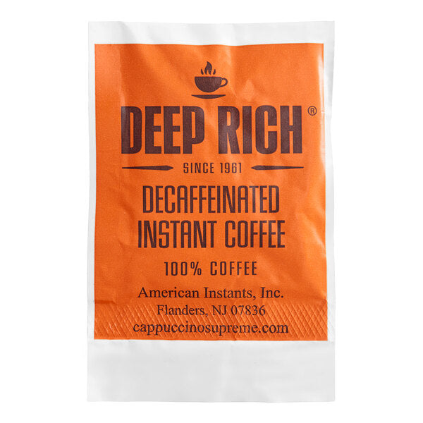 Ellis Freeze Dried Instant Decaf Coffee Packet - 600/Case