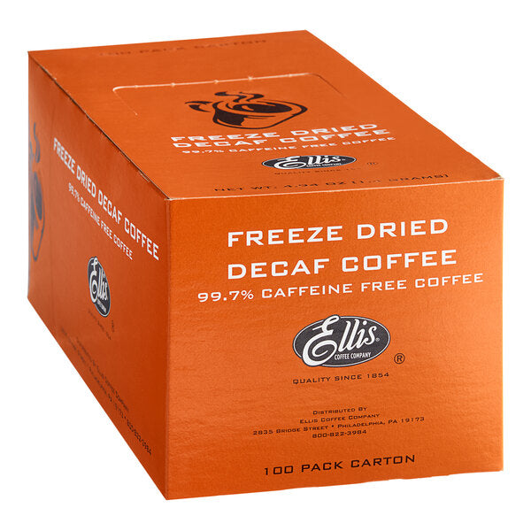 Ellis Freeze Dried Instant Decaf Coffee Packet - 600/Case