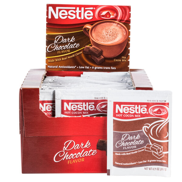 Nestle Dark Chocolate Mix Hot Cocoa Packet - 300/Case