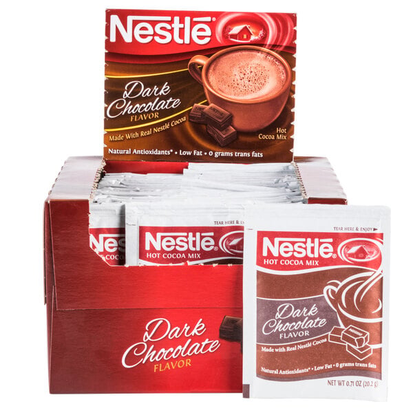 Nestle Dark Chocolate Mix Hot Cocoa Packet - 300/Case