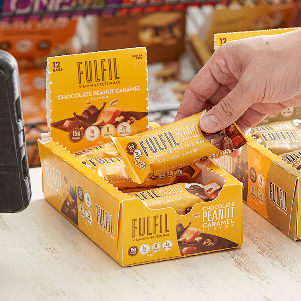 FULFIL Chocolate Peanut Caramel Vitamin and Protein Bar 1.41 oz. - 72/Case