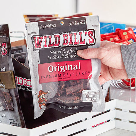 Wild Bill's 3 oz. Hickory Smoked Tender Tips Beef Jerky - 36/Case