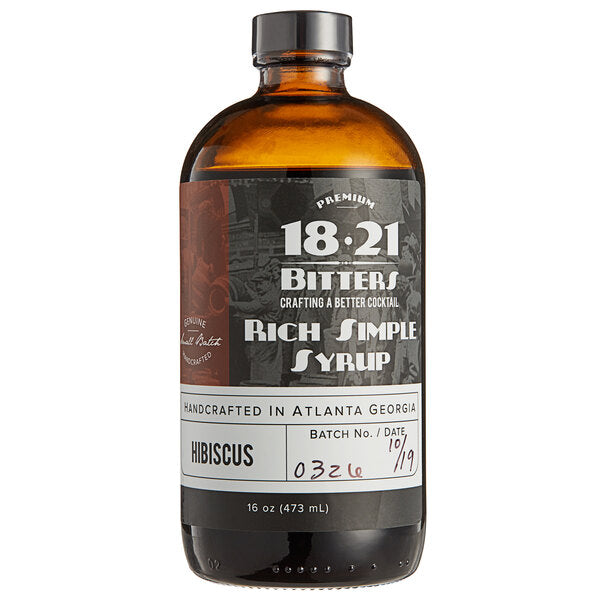 18.21 Bitters 16 fl. oz. Hibiscus Concentrated Syrup - 12/Case