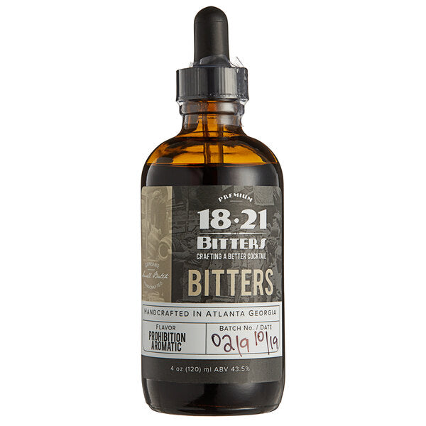 18.21 Bitters Prohibition Aromatic Bitters 4 fl. oz. - 12/Case