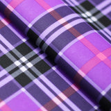 Modern Plaid Polyester Spandex Fabric - Multicolor Tartan Plaid Print, 58/60" Width, 240 GSM (1 Yard)