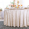 Round Ice Crushed Velvet Table Cover