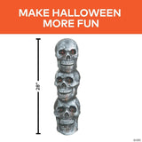 28" Light-Up LED Blow Mold Stack of Skulls Halloween Decoration