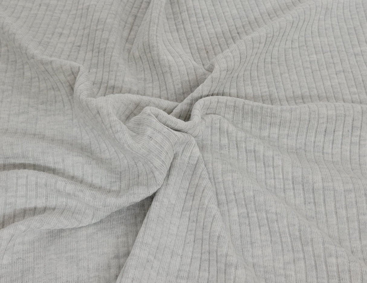 Rib Knit Ash Gray Organic Cotton Lyocell Spandex