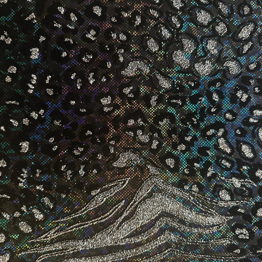 Nylon Spandex Safari Hologram Foil Fabric