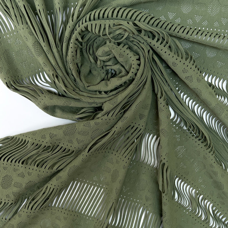 Polyamide Knitted Green Panel Print